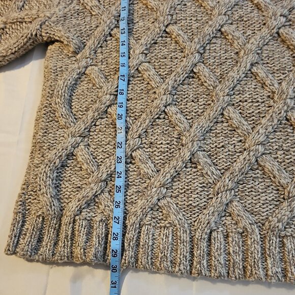 Eddie Bauer Tan Chunky Knit Shawl Collar Heavy Cableknit Sweater Men's XL - Picture 7 of 7